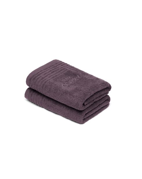 Lot de 2 serviettes coton peigné LT Ecume mauve - 2x(50x100 cm)