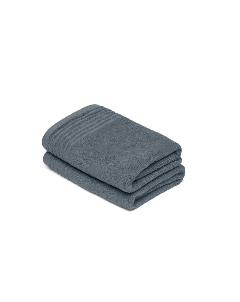 Lot de 2 essuie-mains coton peigné LT Ecume bleu de prusse - 2x(45x45 cm)
