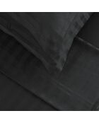 Lenzuolo piatto in cotone intrecciato Dobby Stripe Dobby Stripe nero