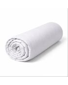 Drap housse en percale de coton uni platinium