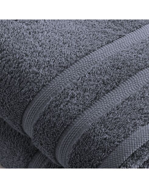 Set de 2 draps de bain bleu gris - 70x140 cm