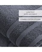 Set de 2 draps de bain bleu gris - 70x140 cm