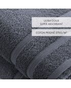 Set de 2 draps de bain bleu gris - 70x140 cm