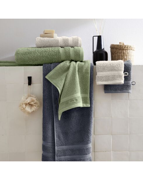Set de 2 draps de bain bleu gris - 70x140 cm