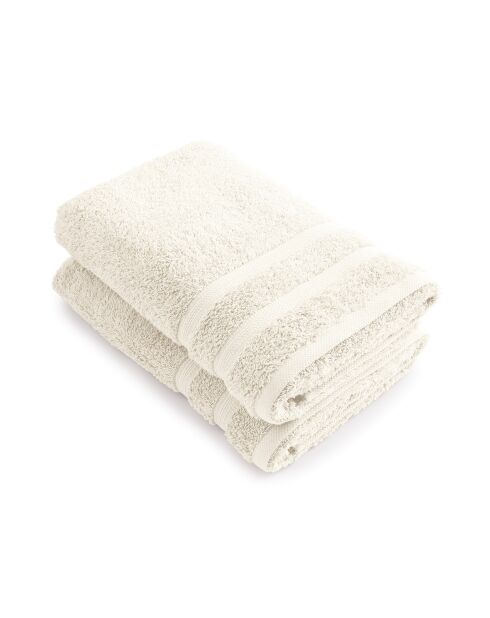 Set de 2 draps de bain ivoire - 70x140 cm