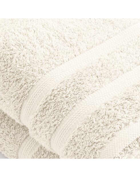 Set de 2 draps de bain ivoire - 70x140 cm