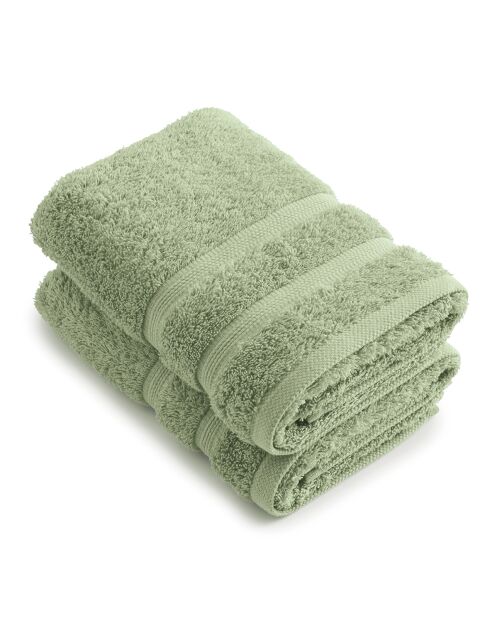 Set de 2 serviettes vert amande - 50x100 cm
