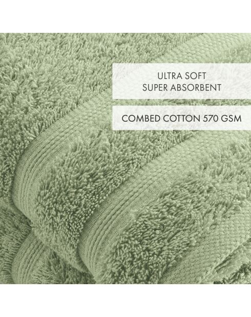 Set de 2 serviettes vert amande - 50x100 cm