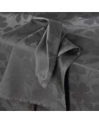 Set de 4 serviettes tissé Jacquard Petit Chênes gris foncé - 50x50 cm