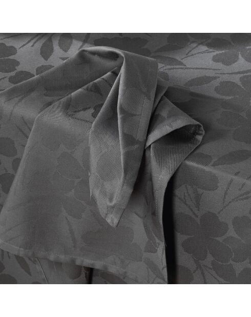 Set de 4 serviettes tissé Jacquard Petit Chênes gris foncé - 50x50 cm