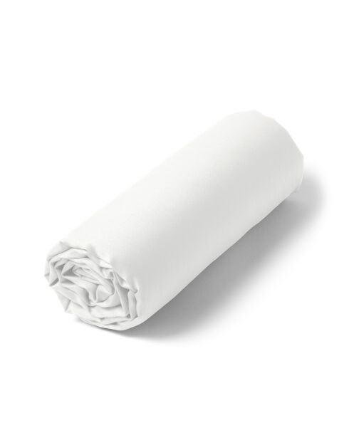 Drap housse en satin de coton blanc