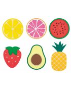 Lot de 6 Sous-verres Fruit multicolores - 14x7 cm