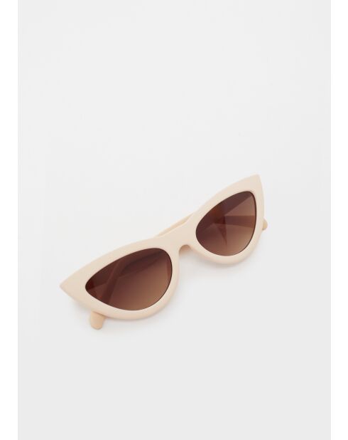 Beigefarbene Katzenaugen-Sonnenbrille Lori