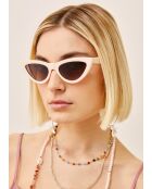 Beigefarbene Katzenaugen-Sonnenbrille Lori