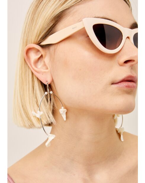 Beigefarbene Katzenaugen-Sonnenbrille Lori