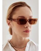 Braune rechteckige Sonnenbrille Lena
