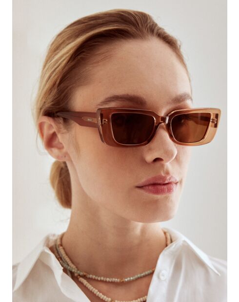 Braune rechteckige Sonnenbrille Lena