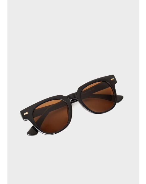 Runde schwarze Sonnenbrille Leo