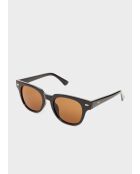 Runde schwarze Sonnenbrille Leo