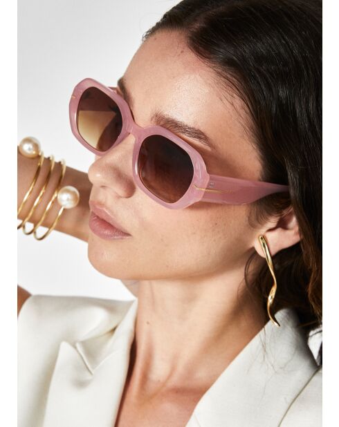 Lunettes ovales vibes roses