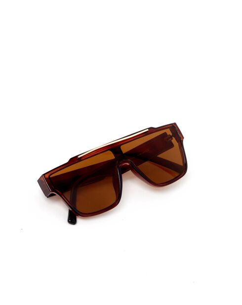 Lunettes de soleil surdimensionnées marron