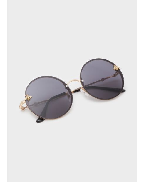 Bee runde schwarze Sonnenbrille