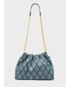 Sac bandoulière Demi effet denim bleu - 23x30x12cm