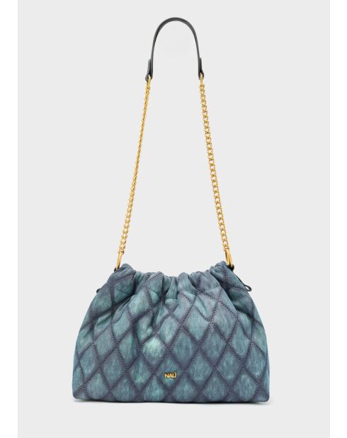 Sac bandoulière Demi effet denim bleu - 23x30x12cm
