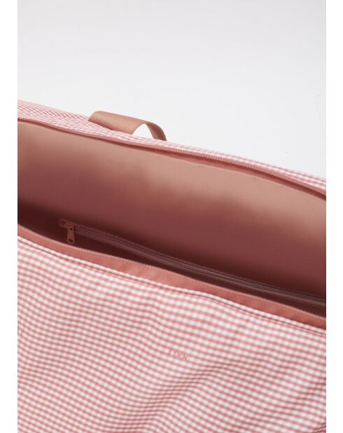 Sac de voyage Bruna Vichy rose - 50 x 23 x 22 cm