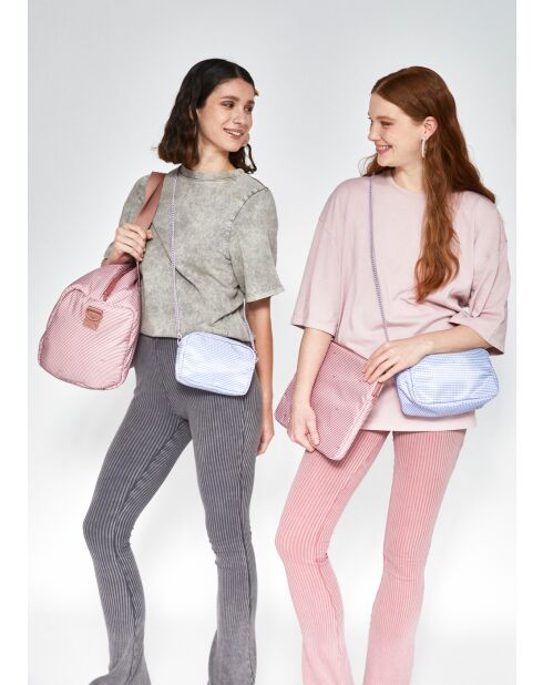 Sac de voyage Bruna Vichy rose - 50 x 23 x 22 cm
