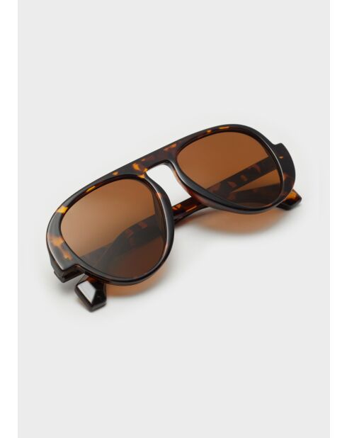Gafas de aviador marrones