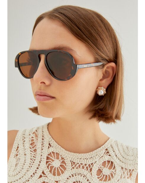 Gafas de aviador marrones