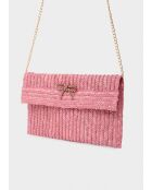 Pochette Sami FRAISE et NŒUD marron/rose - 30x19 cm