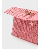 Pochette Sami FRAISE et NŒUD marron/rose - 30x19 cm