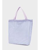 Sac shopper Bruna Vichy lilas - 48 x 41 x 15 cm