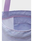 Sac shopper Bruna Vichy lilas - 48 x 41 x 15 cm