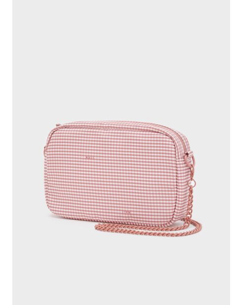 Petite Pochette Vichy rose - 19 x 12 x 4.5 cm