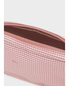 Petite Pochette Vichy rose - 19 x 12 x 4.5 cm