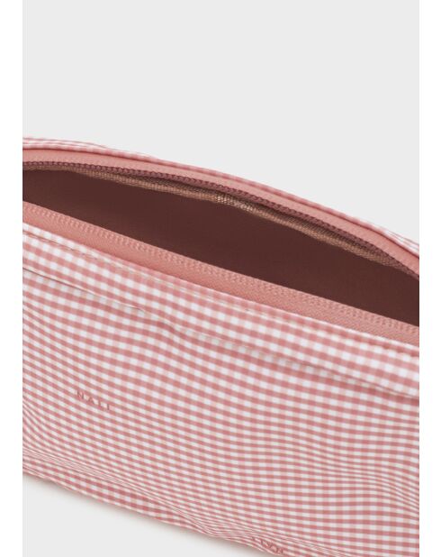 Petite Pochette Vichy rose - 19 x 12 x 4.5 cm