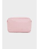 Pochette moyenne Vichy rose - 23 x 14 x 10 cm