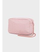 Pochette moyenne Vichy rose - 23 x 14 x 10 cm