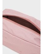 Pochette moyenne Vichy rose - 23 x 14 x 10 cm