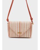 Sac bandoulière Bloom beige/orange - 22 x 7.5 x 14 cm