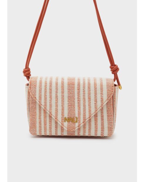 Sac bandoulière Bloom beige/orange - 22 x 7.5 x 14 cm