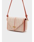 Sac bandoulière Bloom beige/orange - 22 x 7.5 x 14 cm