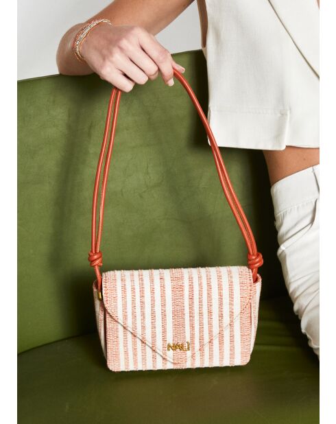 Sac bandoulière Bloom beige/orange - 22 x 7.5 x 14 cm