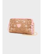 Sac à motif bandana rose/marron - 24x10x15 cm