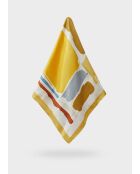 Sciarpa Charlotte grande con stampa ocra multicolor