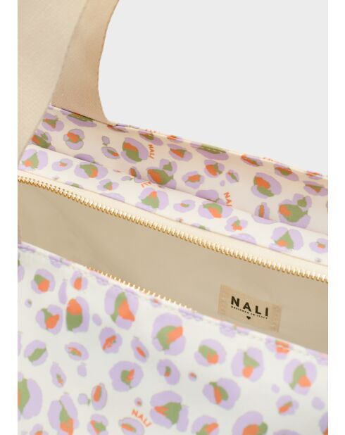 Pochette Pamela blanc /violet - 37x22x37 cm