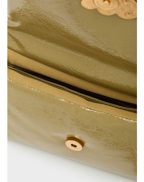 Sac bandoulière Sharon taupe brillant - 23x7x14,5 cm